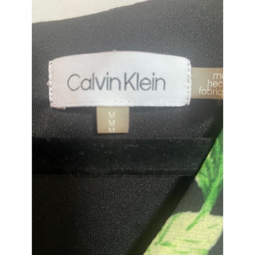 Calvin Klein Maxi Dress Size M Black Floral Chiffon Sleeveless Belted M9EBZ962 - Picture 8 of 8