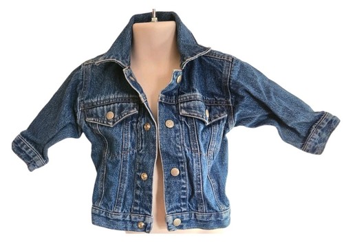 Osh Kosh Ropa de Trabajo Niños Pequeños 12 Meses Denim Azul Jean Chaqueta Puños Desgastados - Imagen 1 de 13