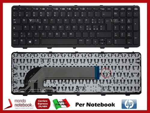 TASTIERA ITALIANA PER HP PROBOOK 450 455 470 G0 G1 G2 NERA CON FRAME