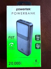 Liquipel Powertek 20,000mAh Portable Charger PD Power Bank with USB-C–Black 