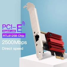 RTL8125 2.5G Gigabit LAN Gaming Card Network Card PCI-E x1 RJ45 NIC for Desktop