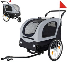 2-in-1 Bike Trailer  Pet Stroller for Dogs up to 110 lbs, Gray