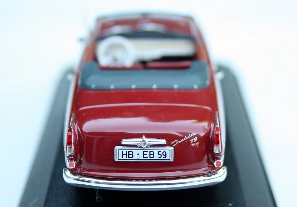 Borgward Isabella Cabriolet Bj. 1958-1961, Vermelho, Minichamps EM M.1: 43, Na Caixa - Imagem 3 de 4