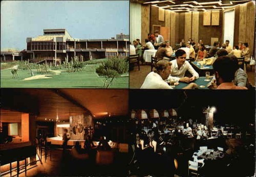 Spain Los Belones Clubhouse,La Manga Campo De Golf 1974 Postcard 5pta stamp - Picture 1 of 2