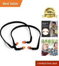 2 Pairs of Reusable Banded Silicone Ear Plugs for Ultimate Noise Protection