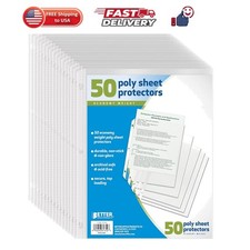 Clear Sheet Protectors, 50 Pack Sheet Protectors 8.5 x 11, Top Load Binder Sl...