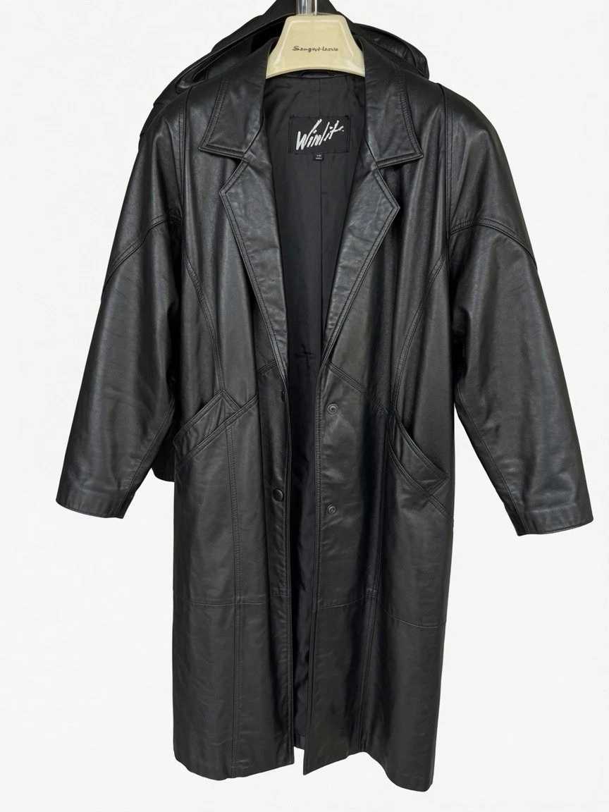 vintage leather trench coat products for sale | eBay
