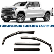 For Chevy Silverado 1500 Crew Cab 2019-2024 Window Visors Vent Shade Rain Guards