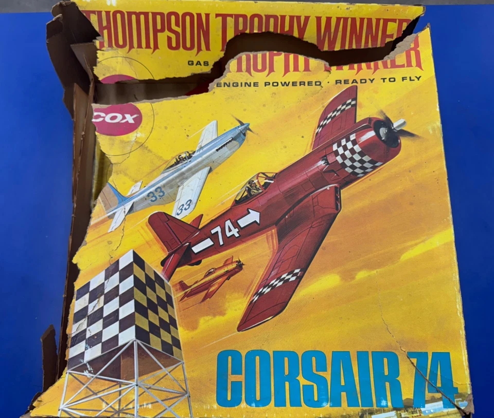 Cox Corsair 74 Thompson Trophy Winner Kit Avião Nitro/Brilho #2900 Iniciado NOS - Imagem 3 de 4