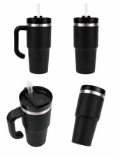 600ml Stainless Steel Travel Mug Handle & Straw Vacuum Insulated Coffee Cup
