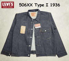LVC Jacke 506XX 1936 Type 1 Indigo Rigide Big...