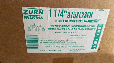 Zurn Wilkins 1 1/4'' 975XL2SEU Reduced Backflow Pressure Assembly (NEW)
