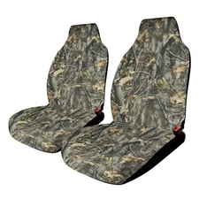 Hunting Camo Universal Car Seat Covers Full Set of 2 Auto Front Camouflage