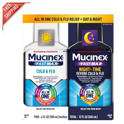 Fast-Max Cold & Flu & Nightshift Combo Pack - Maximum Strength Relief for Adults