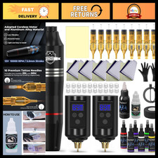 Wireless Tattoo Pen Machine Kit - 2PCS Rechargeable Batteries, Complete Set for