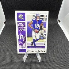 JUSTIN JEFFERSON 2020 PANINI CHRONICLES 62 RC ROOKIE CARD MINNESOTA VIKINGS. rookie card picture
