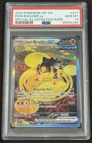 PSA 10 Iron Boulder ex SIR 207/162 Pokemon Temporal Forces Fast Ship