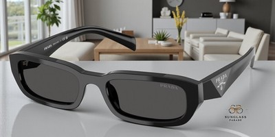 PRADA PR B06S 16K08Z Black Dark Grey 53 mm Women's Sunglasses