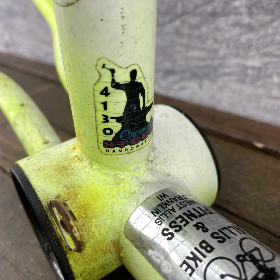 Cuadro de Carrera BMX Haro Group 1 Vintage 20 4130 Cromoly Neón Día Brillo Amarillo Años 90 Foto 3 de 4