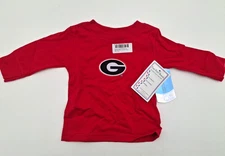 Georgia Bulldogs Two Feet Ahead Baby Infant Long Sleeve T-Shirt, 12 Mo, New