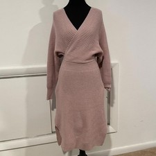 dusty Pink criss cross wrap sweater dress. size medium