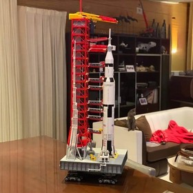 Modubrix Mocs Building Block NASA Saturn-V Launch Umbilical Tower Bricks Toy Set