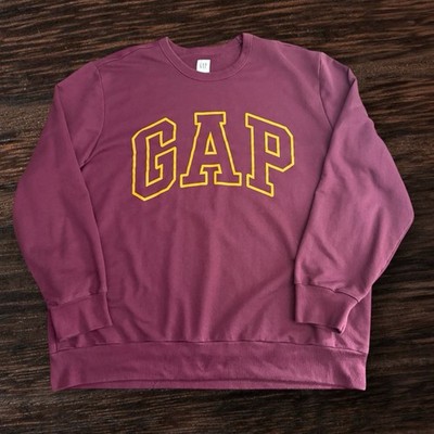 GAP Crewneck Sweatshirt Pullover Men's 2XL XXL Maroon Yellow Gophers Long Sleeve