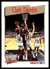 Clyde Drexler 1991-92 Hoops #491 Trail Blazers NBA READ FREE SHIP AutographDen