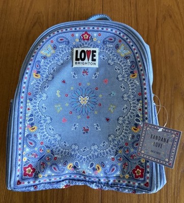 Brighton Bandana Love Mini Backpack In Chambray Blue New W/ Tags