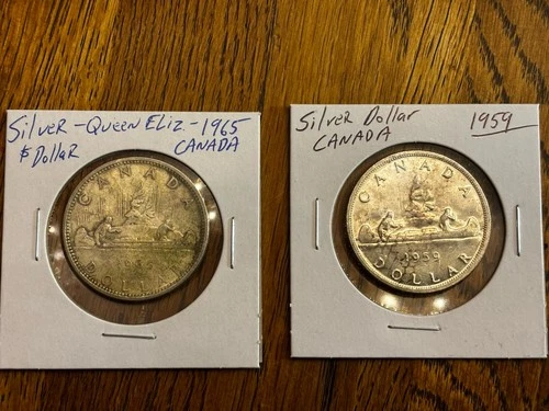 Canada Silver Dollars 80% Silver , 1959 & 1965