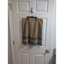 Boden Corduroy Embroidered Lined Skirt Chevron Pattern Women's - Size 10R