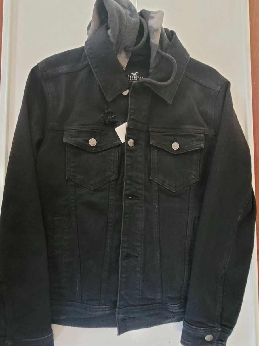 Stretch hooded denim jacket hollister outlet
