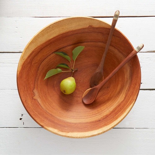 Juego de tazones para ensaladas de caoba - Imagen 3 de 4