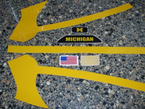 MICHIGAN WOLVERINES MAIZE Football Helmet Decal Set FULL Size 3M 20MIL - Picture 2 of 5