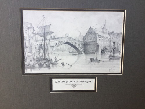 York Bridge R.M.B Dated 07 Pencil Drawing - Picture 2 of 3