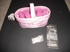 Conair Curls On The Go 10 Travel Hot Rollers Hair Curlers Prom Pageant w Clips 