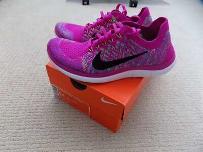NEW WOMENS NIKE FREE FLYKNIT RUNNING SHOES FUCSHIA PURPLE 717076  500