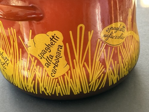 MCM Orange ENAMEL Stock POT LID STRAINER STEAMER Boiler Pasta Lobster Spaghetti - Picture 22 of 23