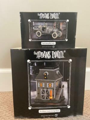 Department 56 The Addams Family Carriage House AND Thrill Seeking with Fester 