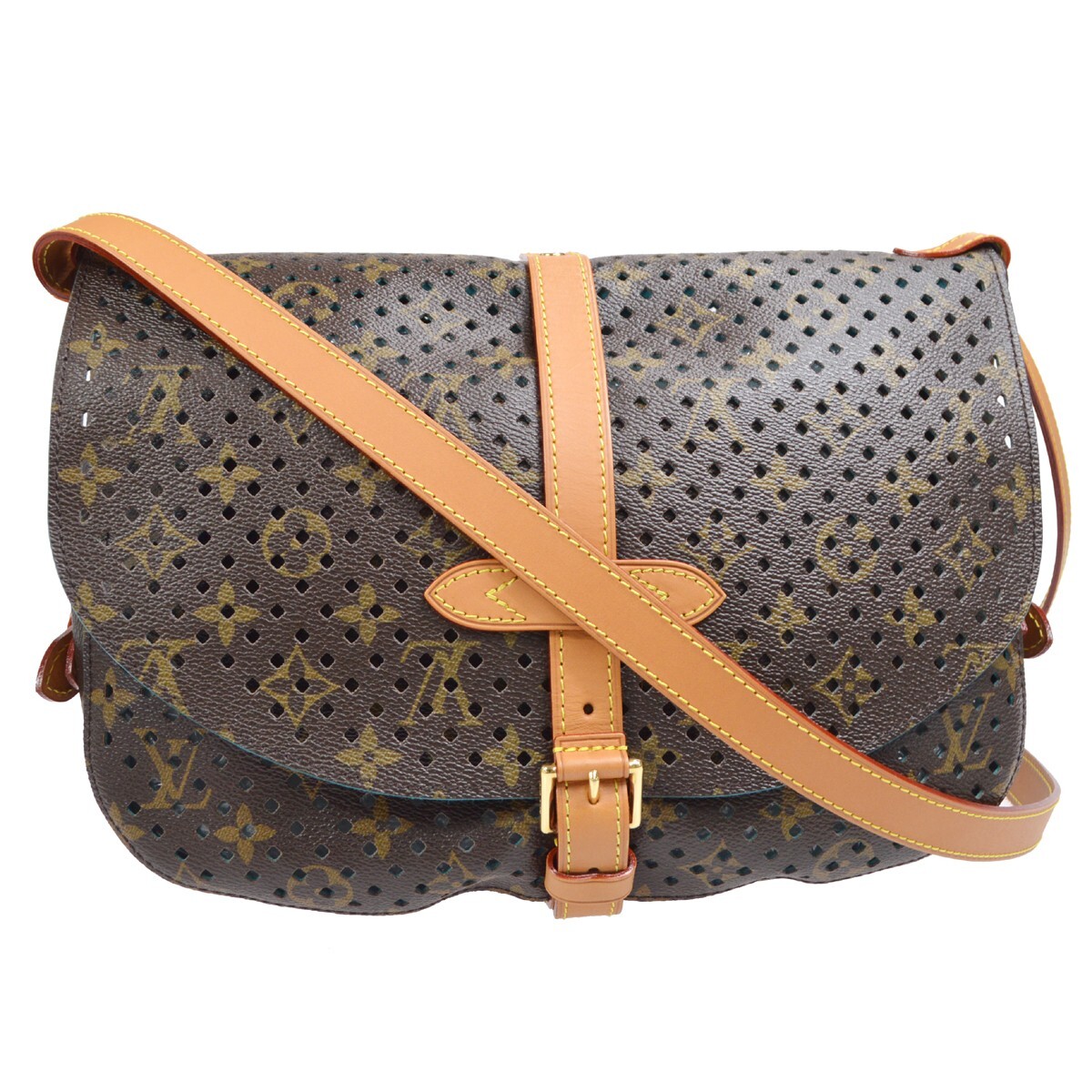 LOUIS VUITTON SAUMUR 30 SHOULDER BAG MONOGRAM PERFORATED M93998 