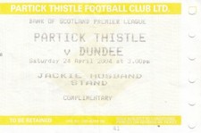 Ticket - Partick Thistle v Dundee 24.04.04