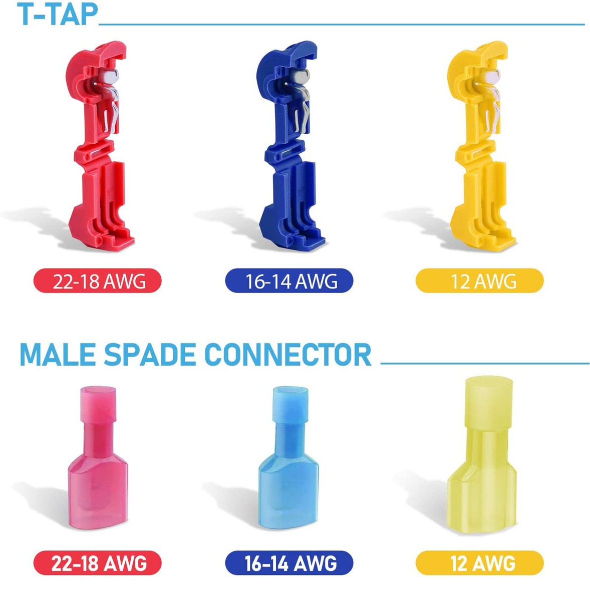 500PCS T-Tap Electrical Crimp Quick Splice Wire Terminal 500PCS T-Tap Electrical Crimp Quick Splice Wire Terminal