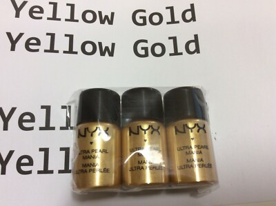 LOT OF 3 X NYX Professional Ultra Pearl Mania Loose Pearl Eyeshadow,Yellow Gold