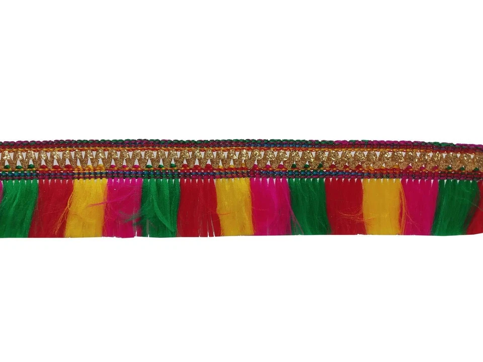 Borde bordado Gota Patti multicolor Kiran borde de encaje rollo de 20 mtr 3,1 cm de ancho Foto 2 de 2