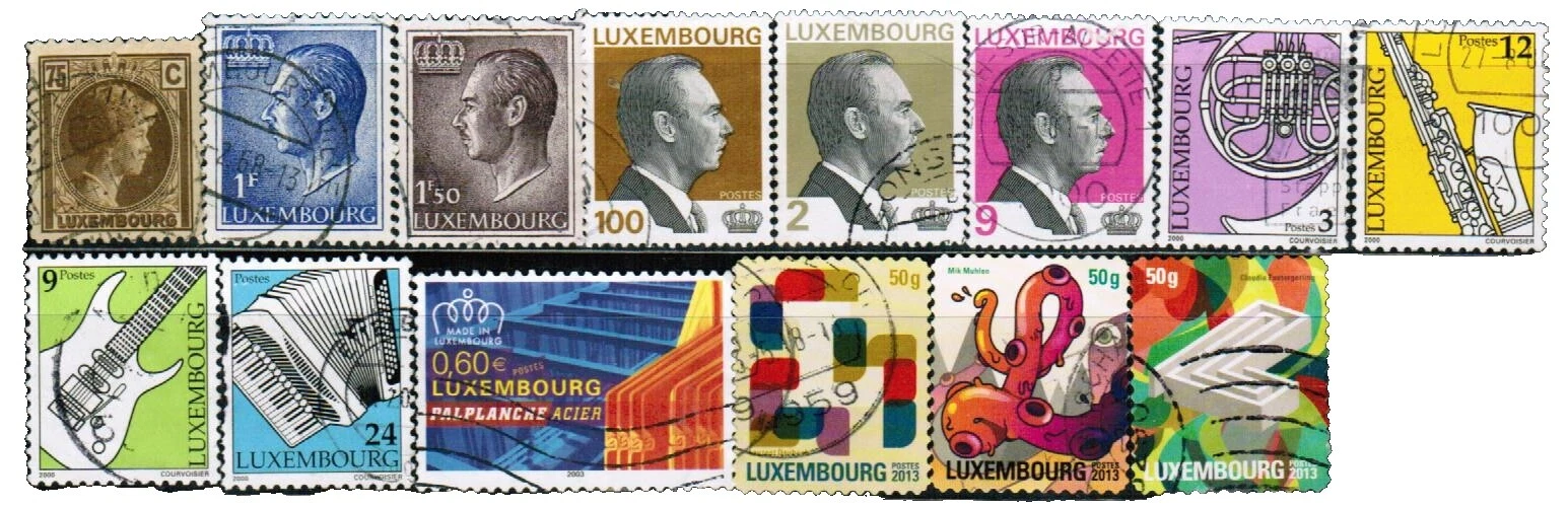 Machine Cancel Postage Luxembourg Stamps