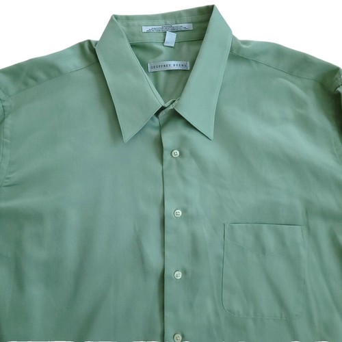 geoffrey beene sateen fitted dress shirt Geoffrey Beene Sateen XL 17 1/2 34/35 Button Shirt Wrinkle Free Fitte Purple EUC