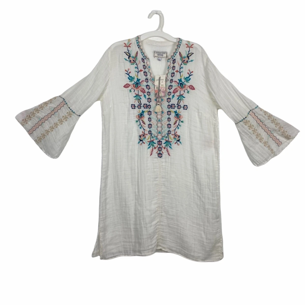 White boho cheap tunic dress