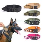 Military Tactical Dog Collar Nylon Adjustable Heavy Duty Metal Buckle & Handle