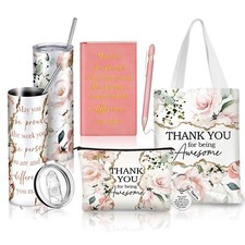 6 Pcs Employee Appreciation Gift Set, Thank You for Being Awesome, Ink Flower...