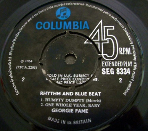 Georgie Fame & The Blue Flames - Rhythm and Blue Beat (7 Zoll EP, Mono) - Bild 4 von 4